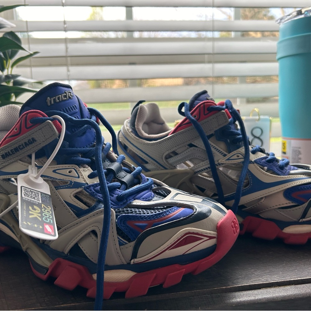 Balenciaga Men’s Track Sneakers - Blue and Red
